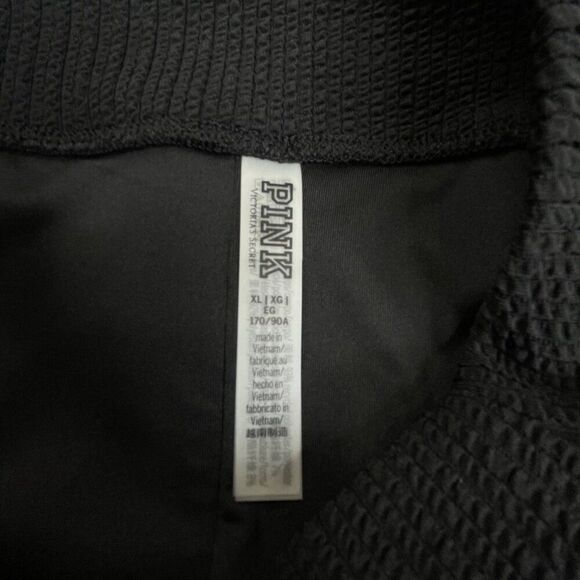 Victoria's Secret Pink Swim Rib Texture Shortie Bottom Black XL NEW - Picture 4 of 8